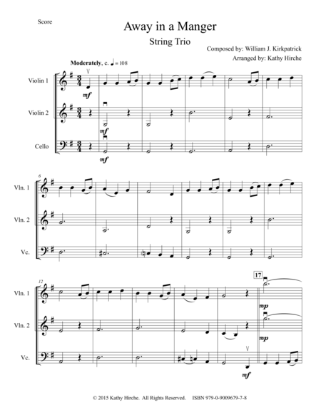 Away In A Manger String Trio Page 2