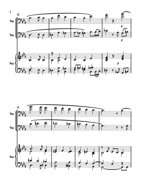 Away In A Manger Trombone Duet With Optional Piano Accompaniment Page 2