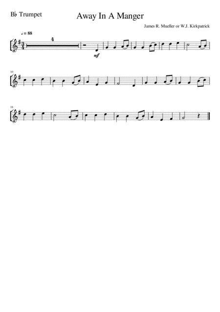 Away In A Manger Trumpet Solo Page 2