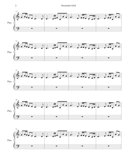 Awesome God Easy Key Of C Piano Page 2