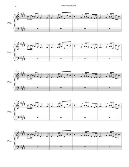 Awesome God Original Key Piano Page 2