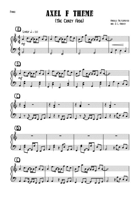 Axel F Theme For Elementary Piano Page 2