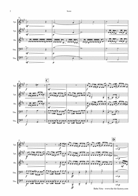 Baba Yetu From Video Game Civilization Iv Orig Key Brass Quintet Page 2