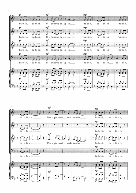 Babiri A Cappella Satb Page 2