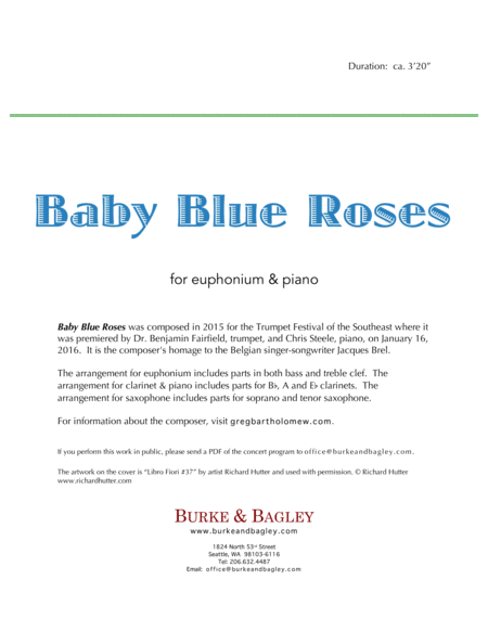 Baby Blue Roses For Euphonium Piano Page 2