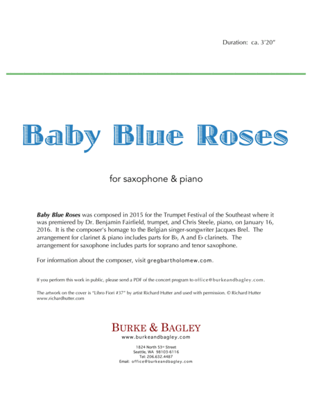 Baby Blue Roses For Saxophone Piano Page 2