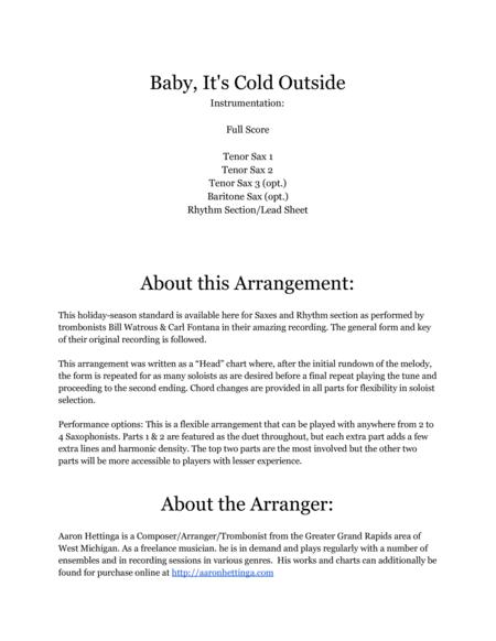 Baby It Cold Outside Head Chart For Saxophone Duet Trio Quartet And Rhythm Section Page 2