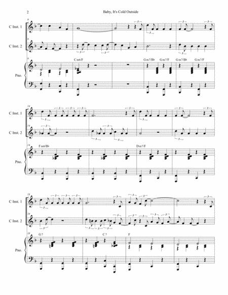 Baby Its Cold Outside Duet For C Instruments Page 2