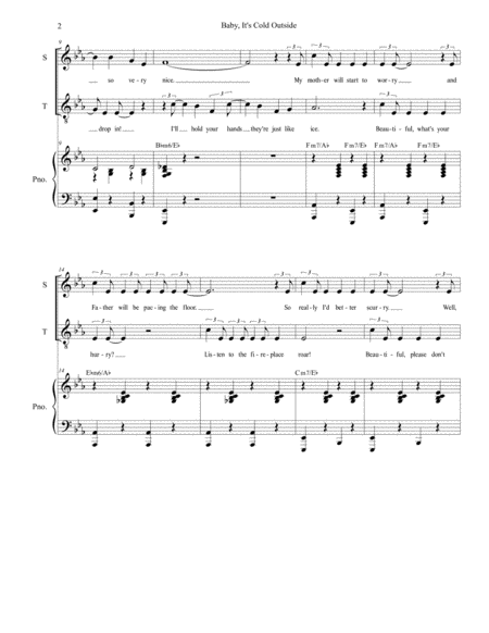 Baby Its Cold Outside For 2 Part Choir Soprano Tenor Page 2