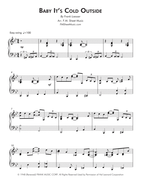 Baby Its Cold Outside Intermediate Piano Page 2