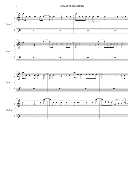 Baby Its Cold Outside Original Key Piano Duet Page 2