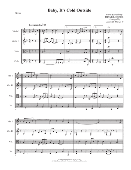 Baby Its Cold Outside String Quartet Page 2