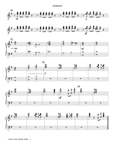 Baby One More Time Arr Mark Brymer Synthesizer Page 2