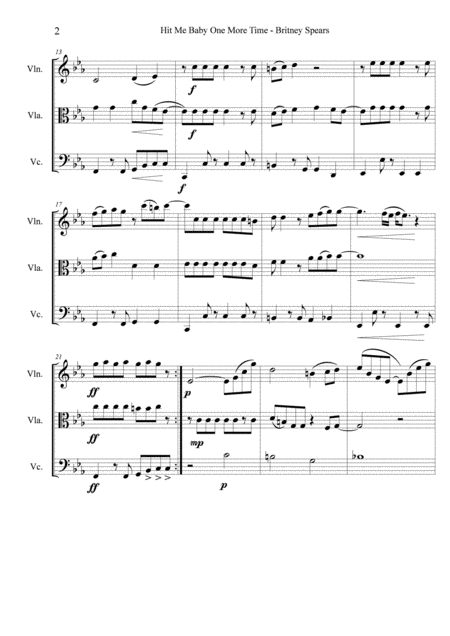 Baby One More Time Britney Spears Arranged For String Trio Page 2