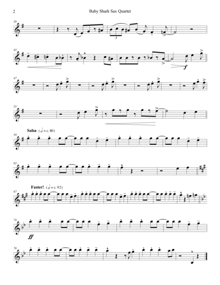 Baby Shark Sax Quartet Page 2