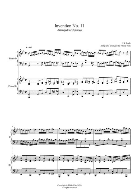 Bach 2 Part Inventions No 11 For 2 Pianos Page 2