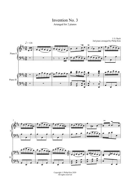 Bach 2 Part Inventions No 3 For 2 Pianos Page 2