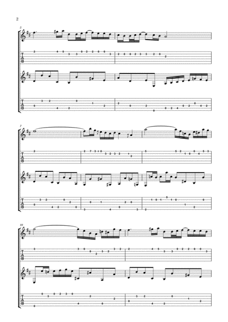 Bach Air On The G String For Guitar Duo 2 Guitars Notation And Tabs Page 2