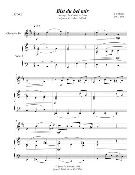 Bach Bist Du Bei Mir Bwv 508 For Clarinet Piano Page 2