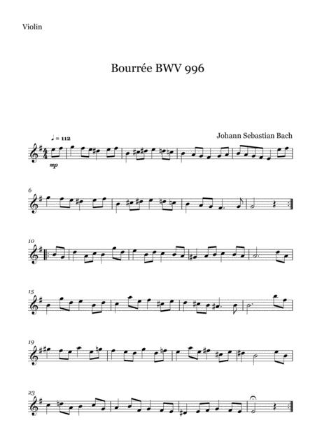 Bach Bourree Bwv 996 Violin And Viola Page 2