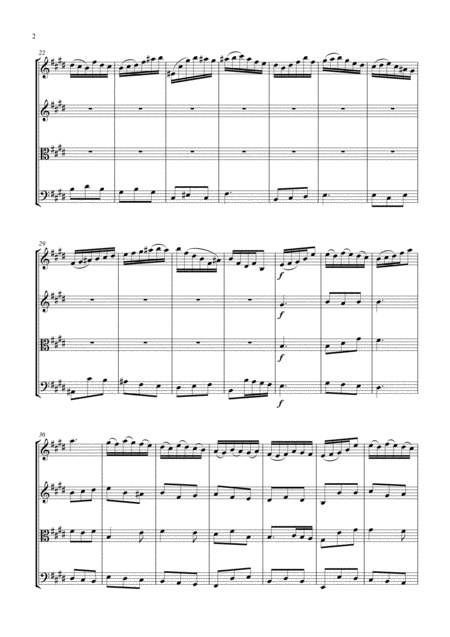 Bach Concerto For Violin In E Major Mov 3 For String Quartet Score And Parts Page 2