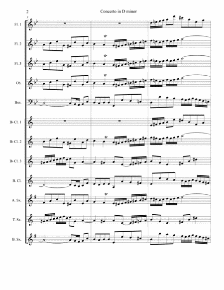 Bach Double Violin Concerto For Wind Choir Page 2