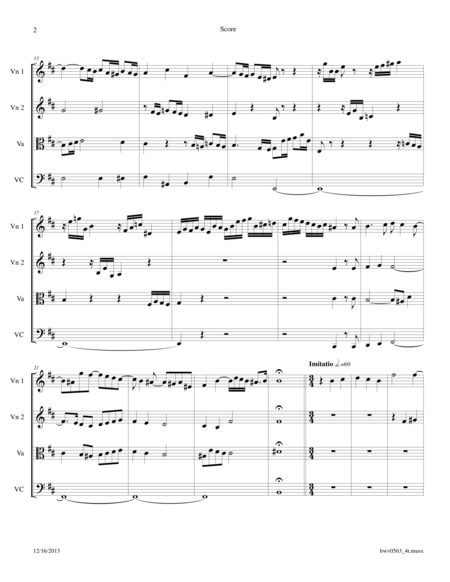 Bach Fantasia In B Minor Bwv 563 Arr For String Quartet Page 2