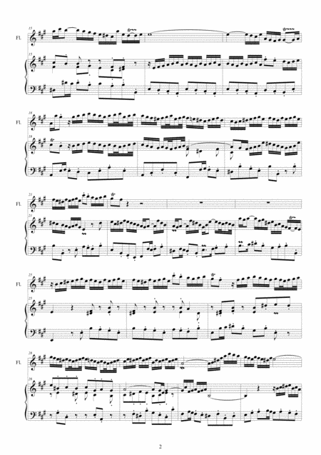 Bach Flute Sonata In A Major Bwv 1032 For Flute And Harpsichord Or Piano Page 2