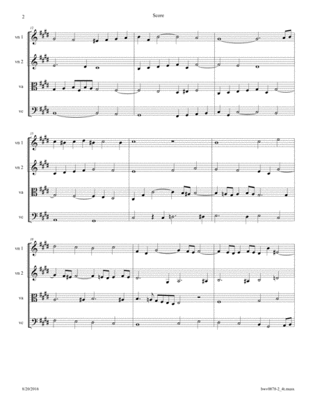 Bach Fugue In E Major Bwv 878 From The Well Tempered Clavier Arr For String Quartet Page 2