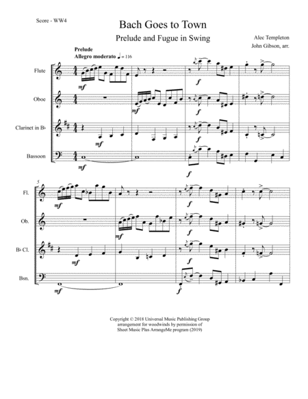 Bach Goes To Town Prelude And Fugue In Swing 4 Woodwinds Page 2