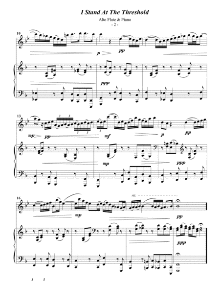 Bach I Stand At The Threshold For Alto Flute Piano Page 2