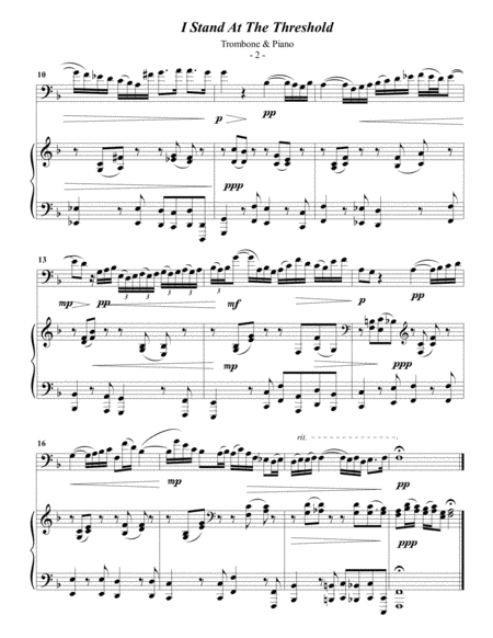 Bach I Stand At The Threshold For Trombone Piano Page 2