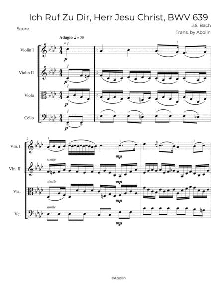 Bach Ich Ruf Zu Dir Herr Jesu Christ Bwv 639 String Quartet Page 2