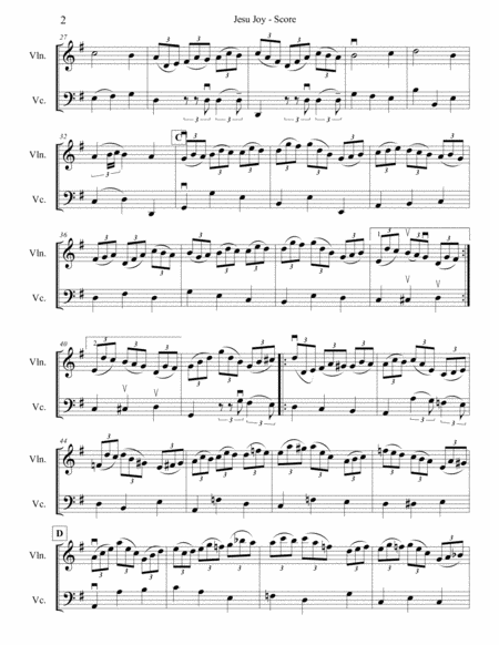 Bach Jesu Joy For Violin And Cello Duo Page 2