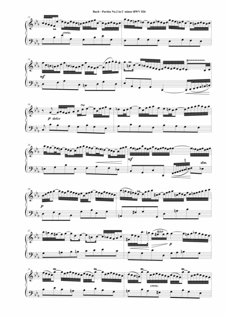 Bach Partita No 2 In C Minor Bwv 826 For Piano Page 2