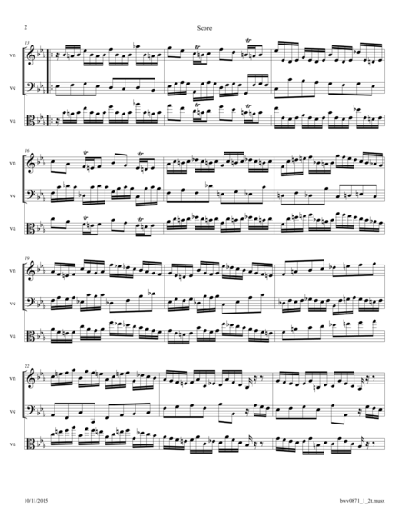 Bach Prelude Bwv 871 From The Well Tempered Clavier Arr For Violin Or Viola And Cello Page 2