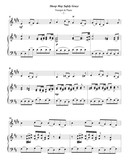 Bach Sheep May Safely Graze For Trumpet Piano Page 2