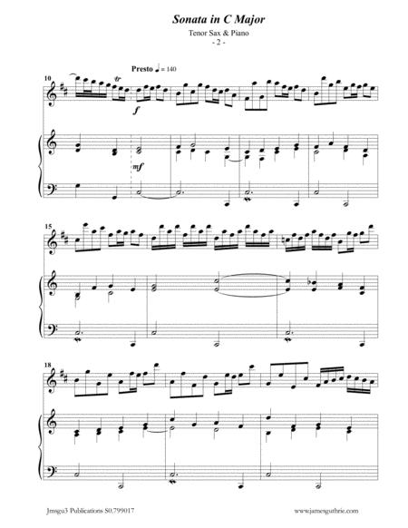 Bach Sonata Bwv 1033 For Tenor Sax Piano Page 2