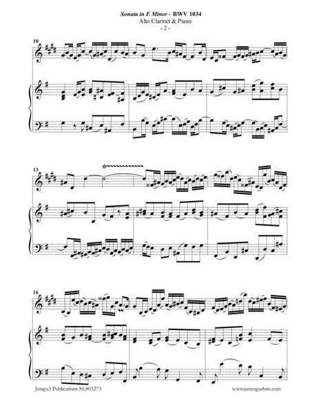 Bach Sonata Bwv 1034 For Alto Clarinet Piano Page 2