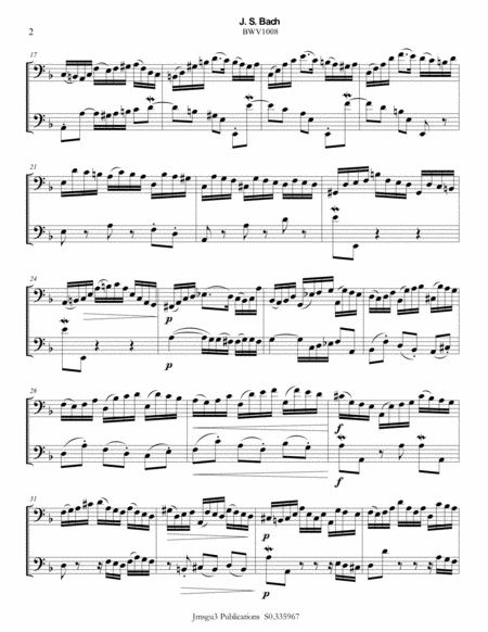 Bach Suite Bwv 1008 For Cello Bass Duo Page 2