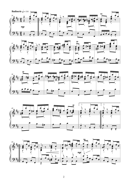 Bach Suite No 2 In B Minor Bwv 1067 7 8 Menuet Badinerie Piano Solo Page 2