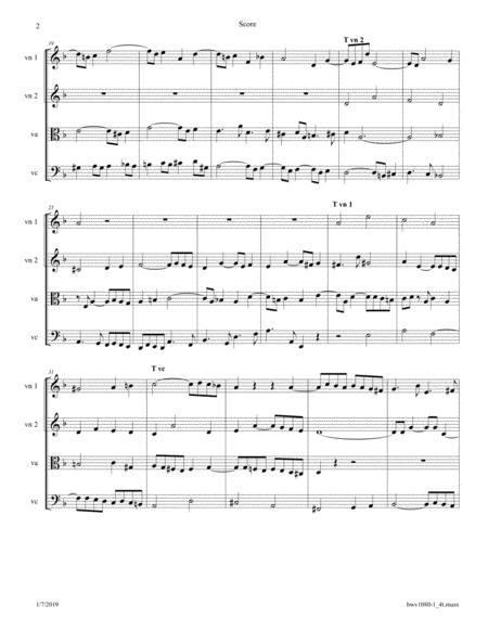 Bach The Art Of Fugue Bwv 1080 Fugue 1 Arr For String Quartet Page 2