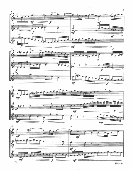 Bach Three Part Invention 1 For 3 Flutes Score Page 2