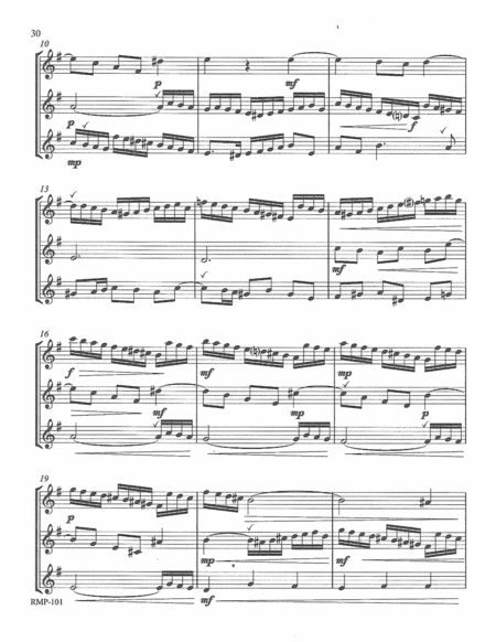 Bach Three Part Invention 10 For 3 Flutes Score Page 2