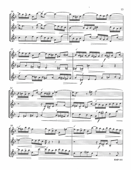 Bach Three Part Invention 4 For 3 Flutes Score Page 2