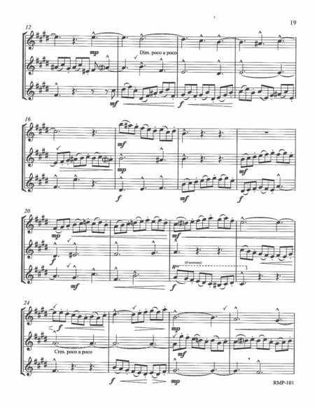 Bach Three Part Invention 6 For 3 Flutes Score Page 2