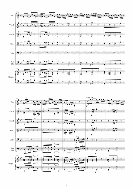 Bach Violin Concerto In G Minor Bwv 1056 For Violin Cello Strings And Harpsichord Page 2