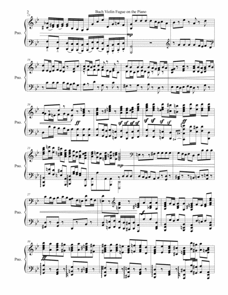 Bach Violin Fugue On Piano Page 2