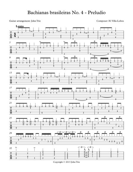 Bachianas Brasileiras No 4 Preludio Tab Page 2