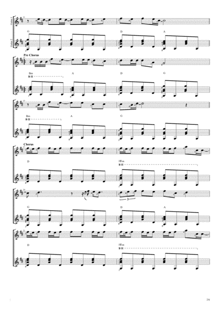 Back To December Duet Guitar Score Page 2